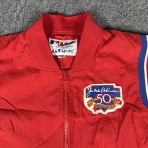 Vintage Jackie Robinson Majestic Athletic 50th Anniversary Jacket MLB Baseball